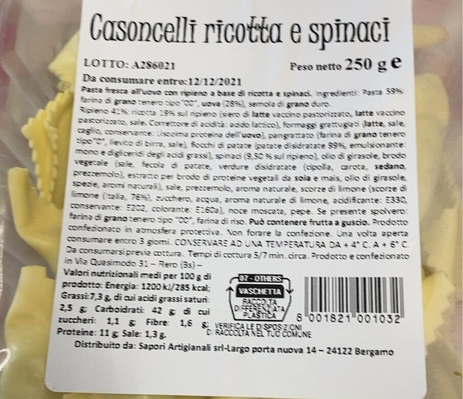Casoncelli ricotta e spinaci - Product - it