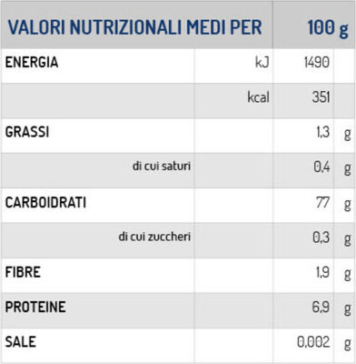 RISO SCOTTI - Arborio - Nutrition facts