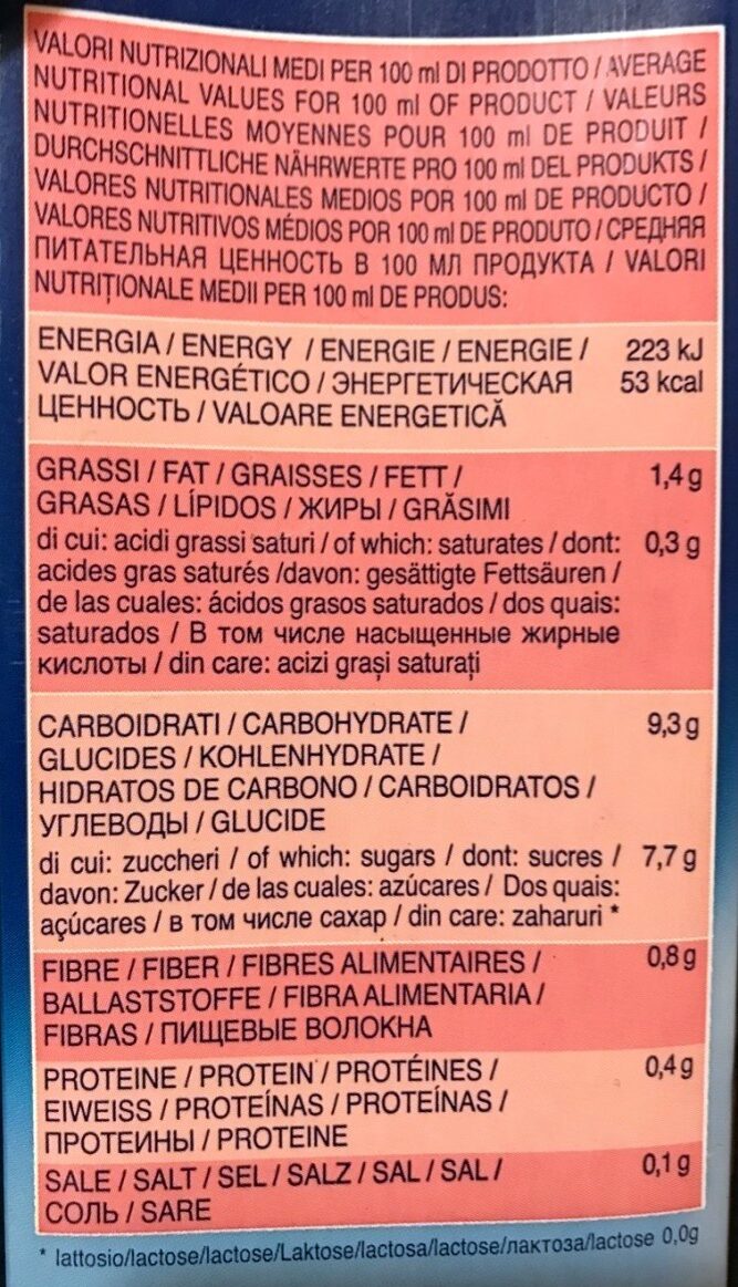 Oat Cocoa - Valori nutrizionali