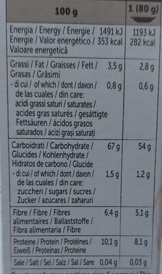 5 Cereali con Quinoa - Valori nutrizionali