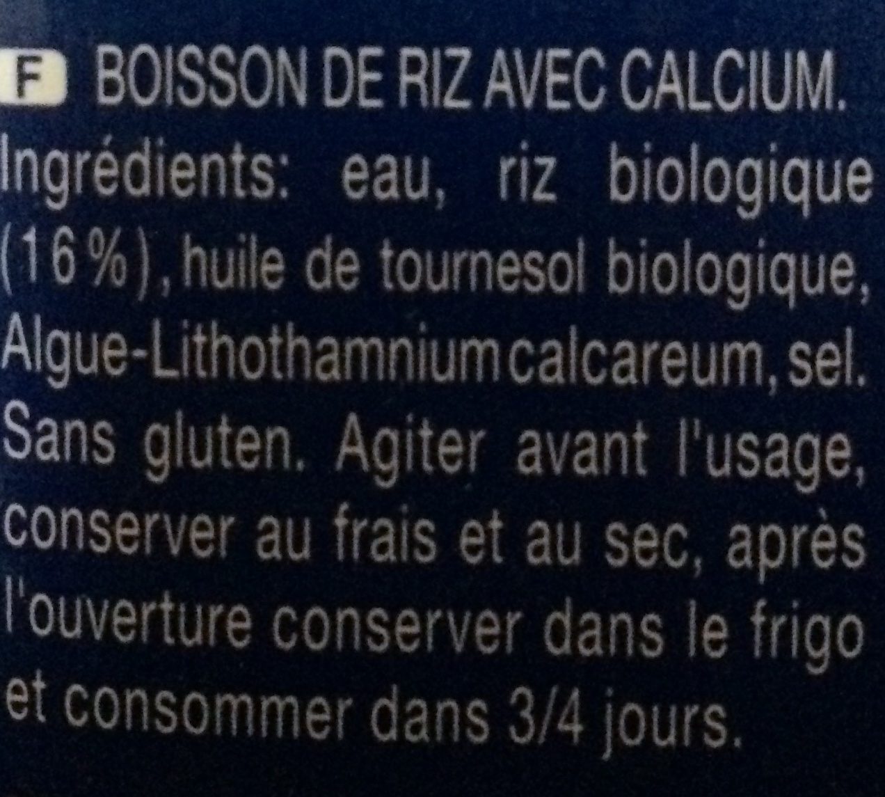 Rice Calcium - Ingredienti - fr