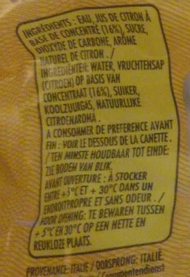 SANPELLEGRINO boisson pétillante au jus de citron 6 x 33cl - Ingredients - fr
