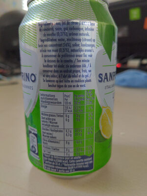 Sanpellegrino limone e menta 33cl - Ingrediënten - fr