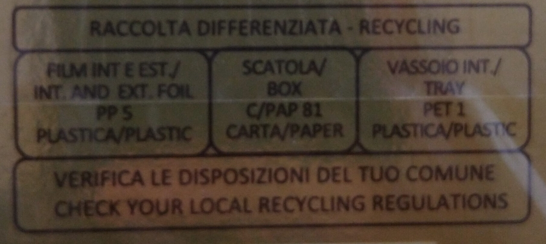 Marrons glacés - Istruzioni per il riciclaggio e/o informazioni sull'imballaggio