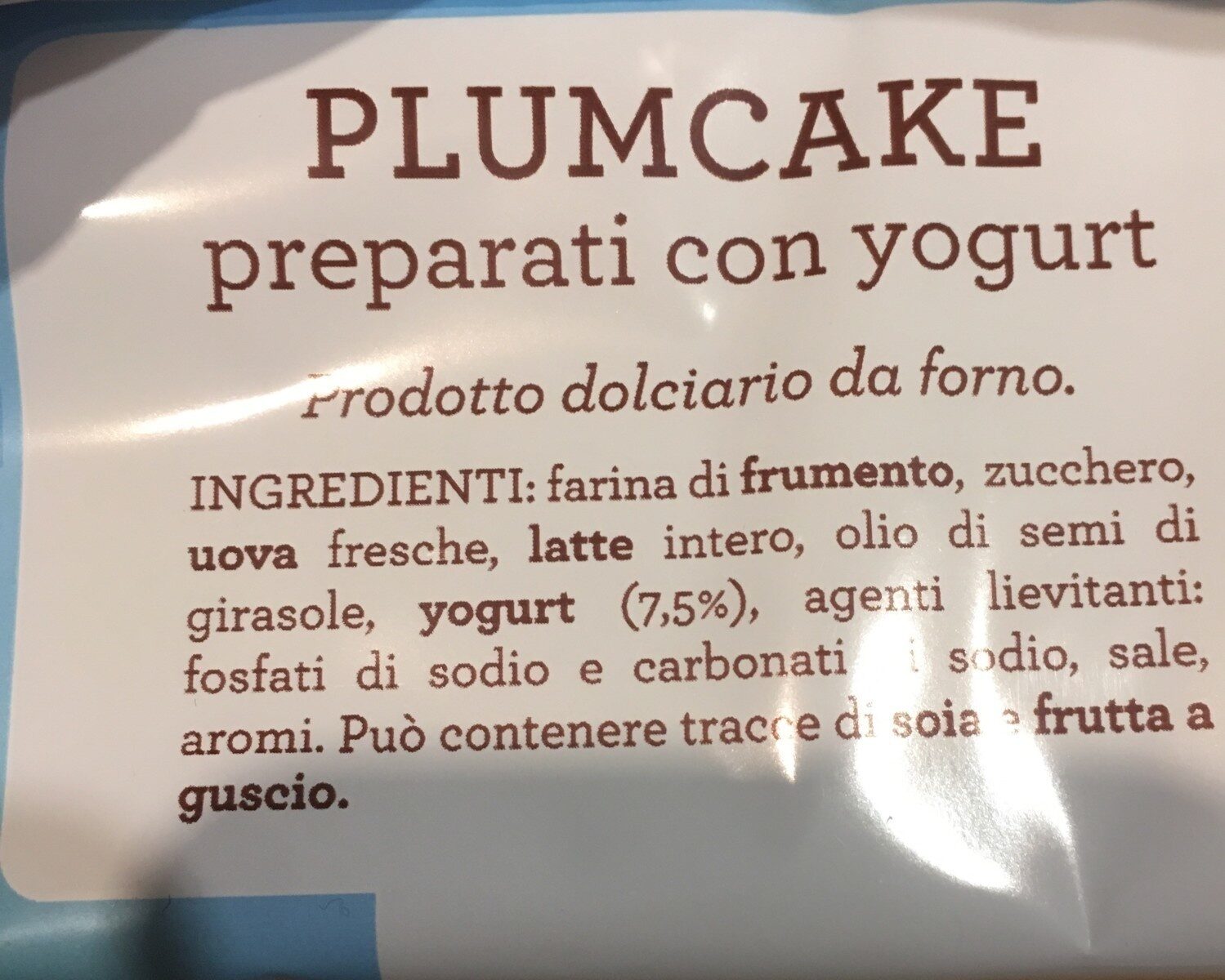 Plumcake - Valori nutrizionali