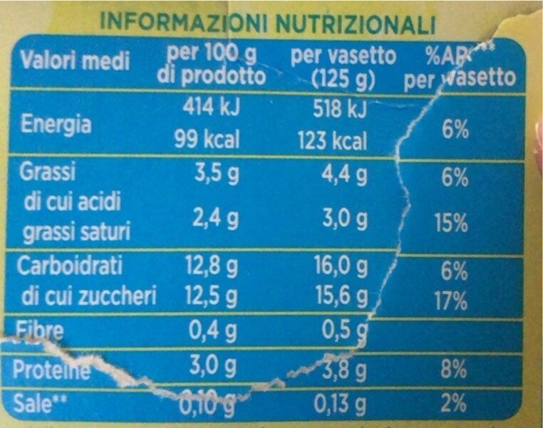 Esselunga Bio Yogurt Intero Fragola - Valori nutrizionali
