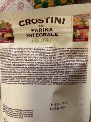 Crostini con Farina Integrale - Ingredienti
