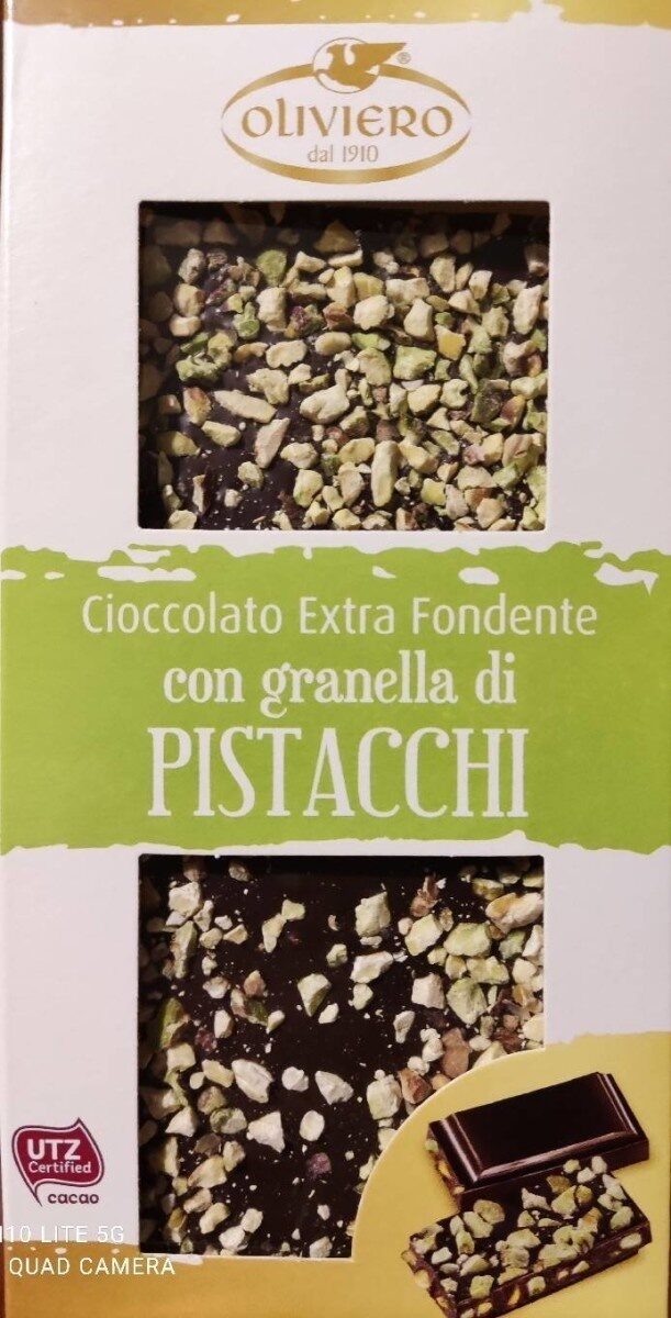 Cioccolato extra fondente con granella di pistacchio - Prodotto