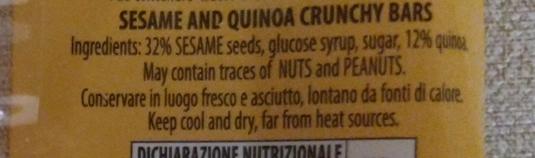 Snack sesamo e quinoa - Ingredients