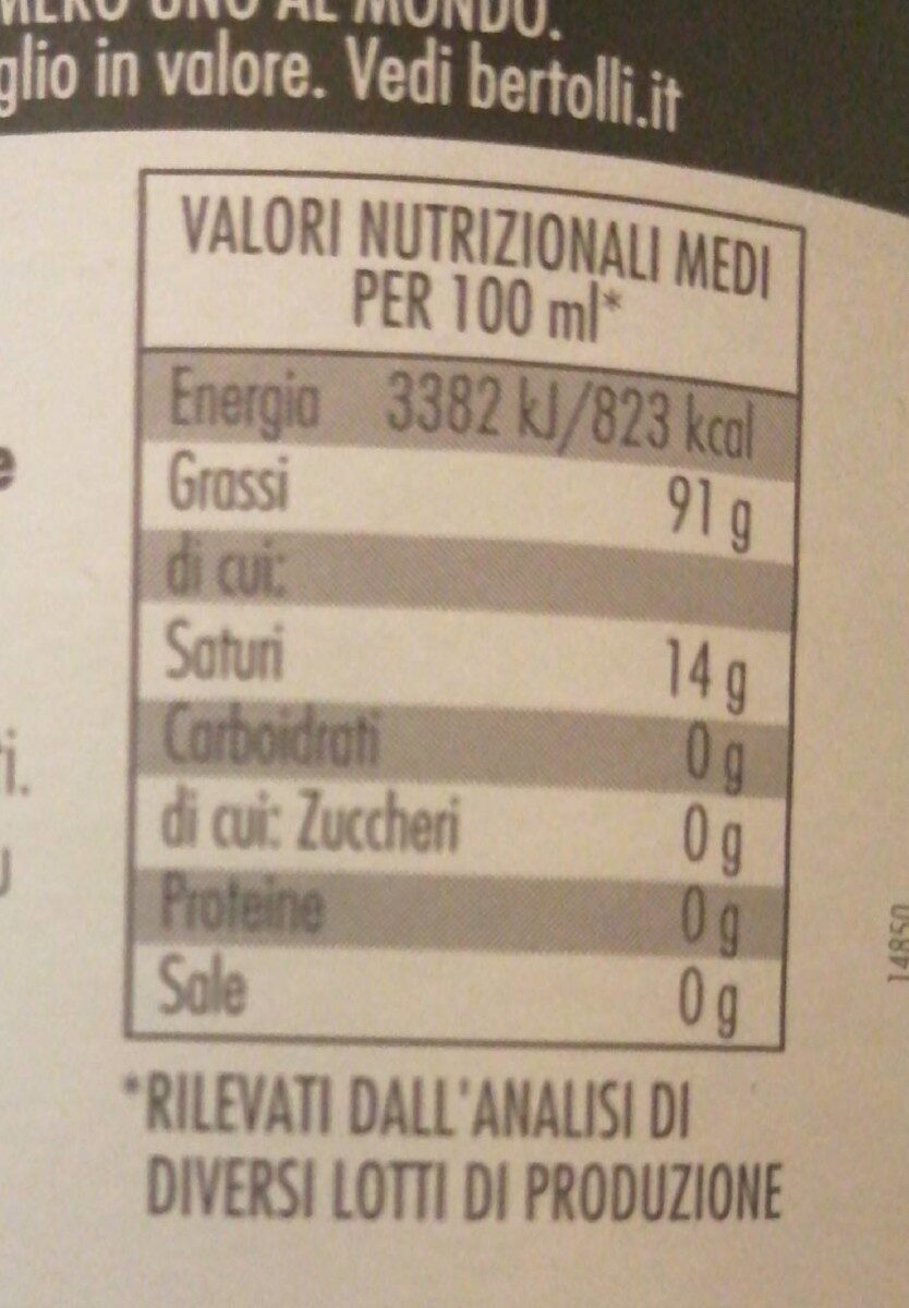 Huile d'olive extra vierge - Nutrition facts - fr