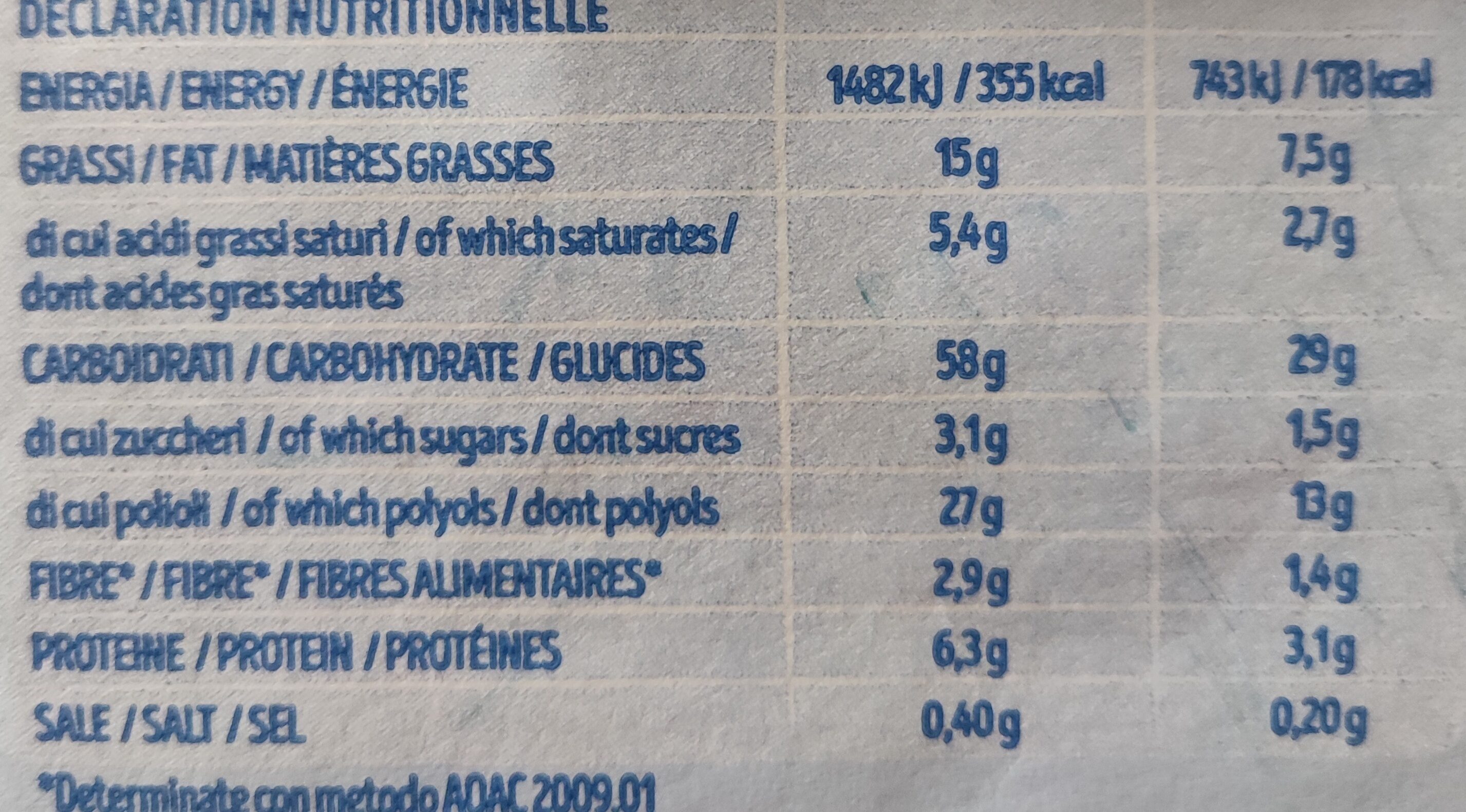 Cornetti alla ciliegia - Nutrition facts - it