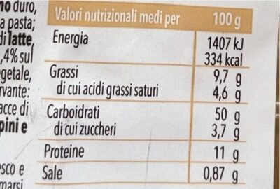 Tortelloni con ricotta et spinaci - Nutrition facts