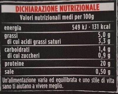 Mozzarella Benessere ad alto contenuto di proteine - Nutrition facts - it