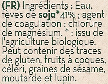 Tofu Bio - Ingredients - fr