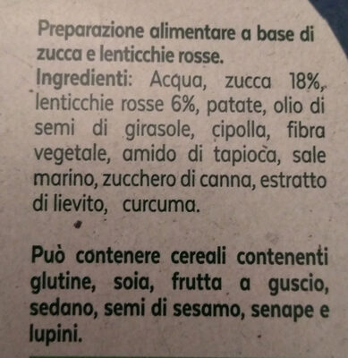 Vellutata zucca e lenticchie - Ingredients - it