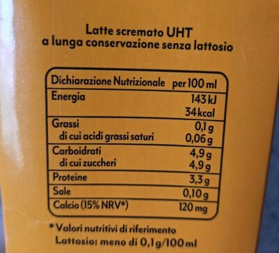 Ad latte alta digeribilità scremato - Valori nutrizionali