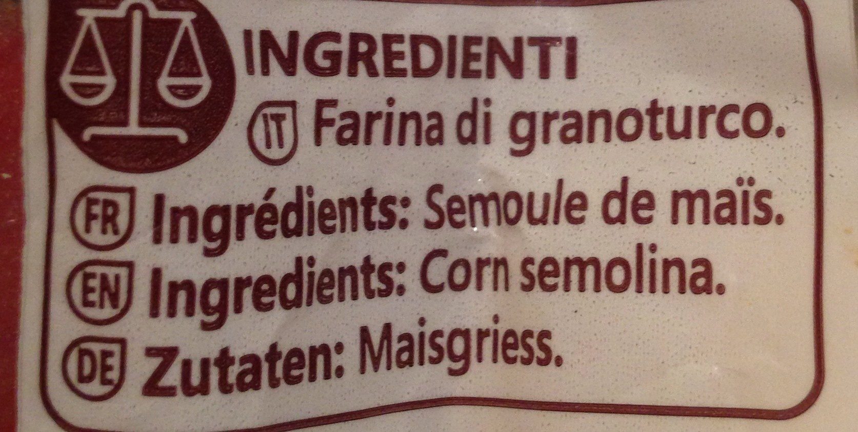 Polenta - Ingredienti - fr