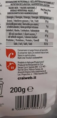 Crai Italiani - Valori nutrizionali - fr