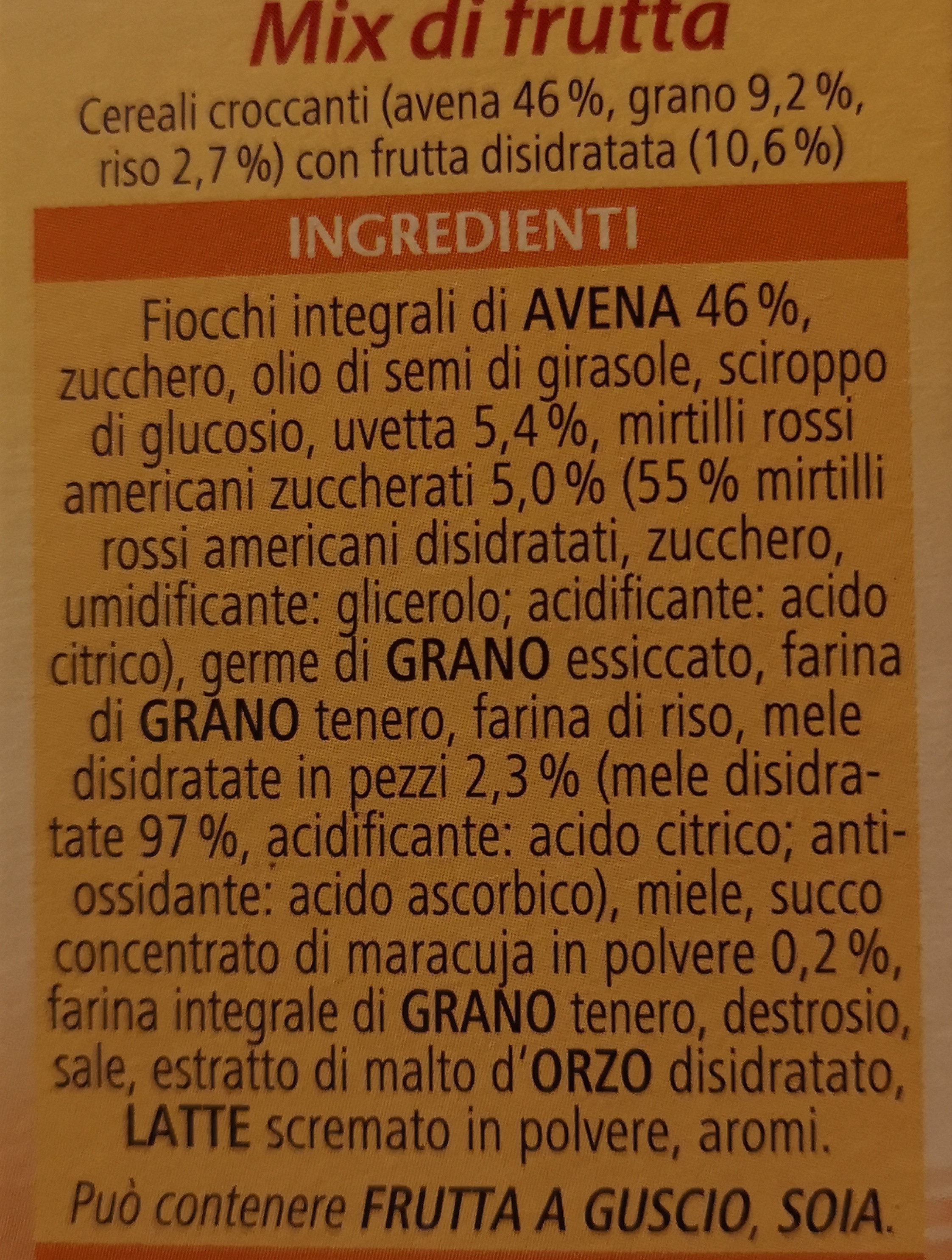 Vitalis Mix Di Frutta GR. 300 - Ingredienti