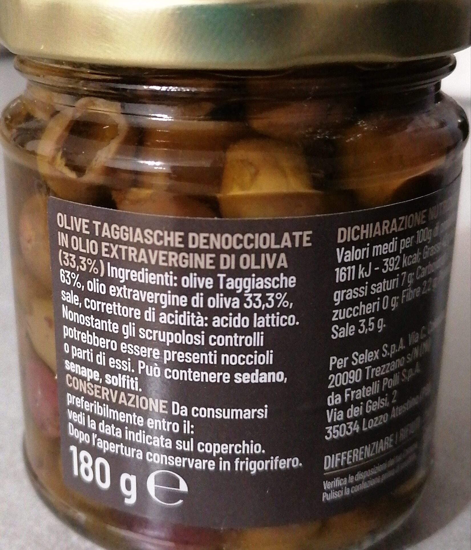 Olive taggiasche denocciolate - Ingredienti