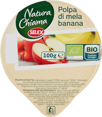 Natura chiama polpa di mela e banana biologica - Produit