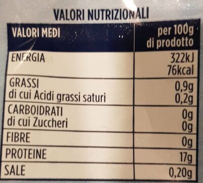Filetti di merluzzo - Nutrition facts - it