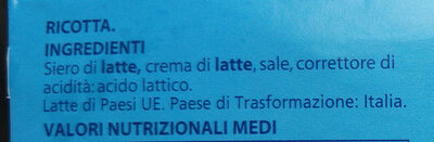 Ricottine - Ingredients - it