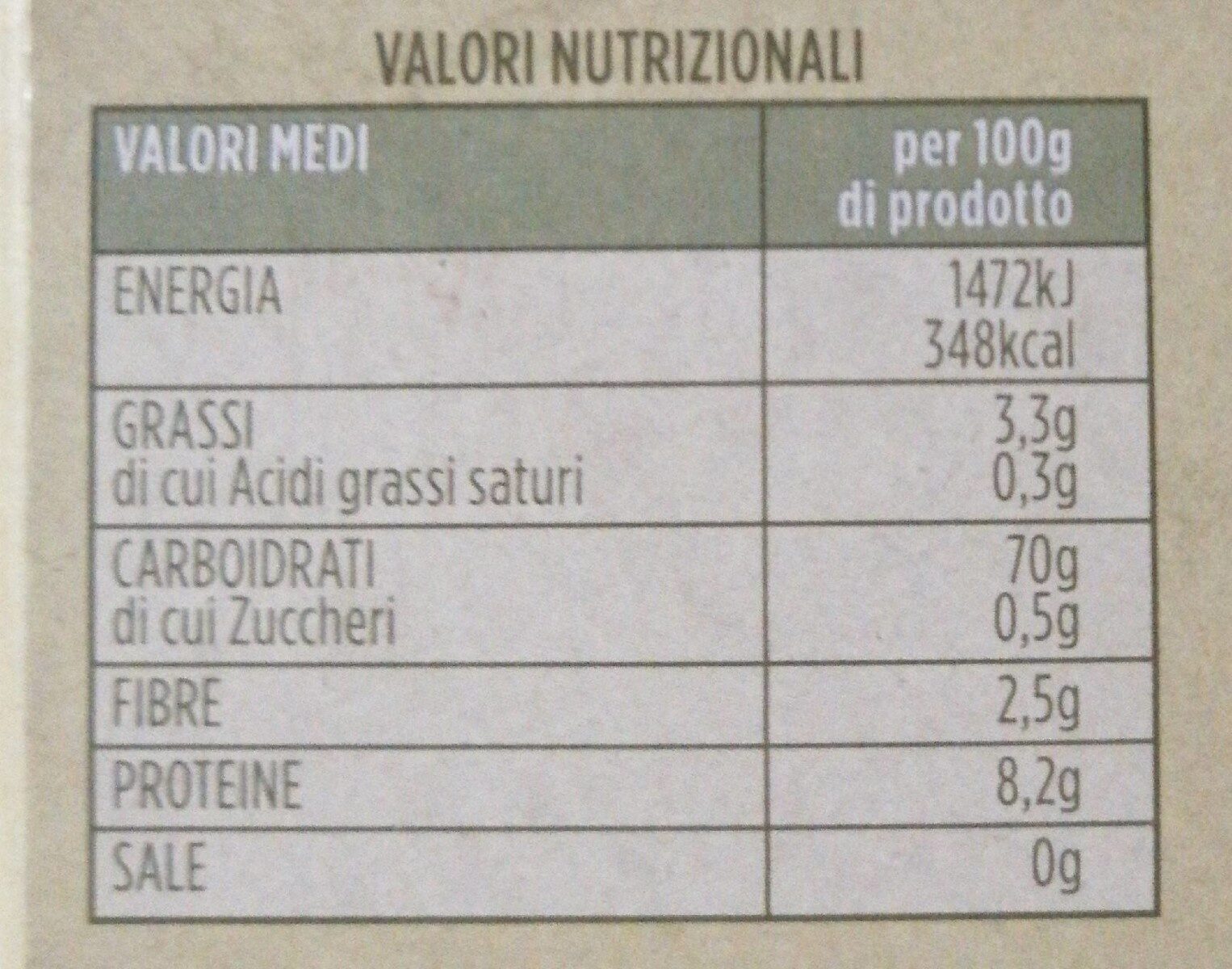 Riso Parboiled Integrale - Nutrition facts - it
