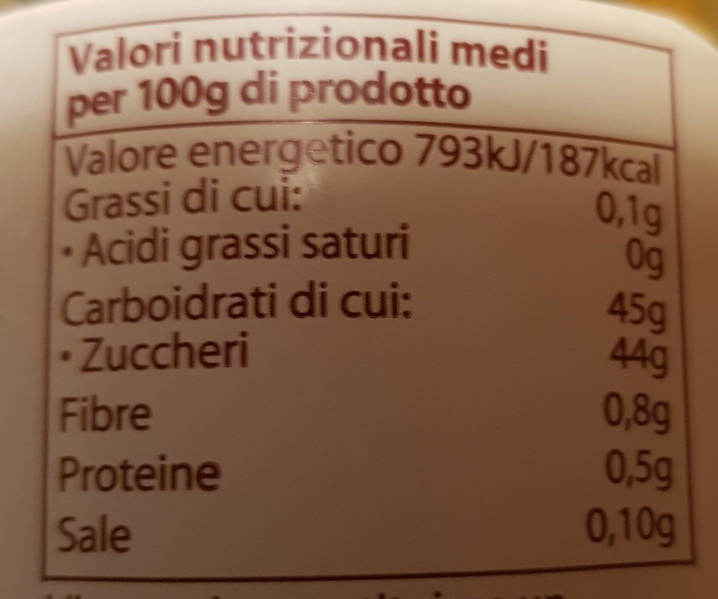 Confettura Extra Di Albicocca 320 G - Ingredienti - fr