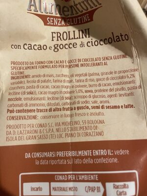Frollini con Cacao - Ingredienti