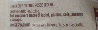 Lenticchie rosse - Ingredienti