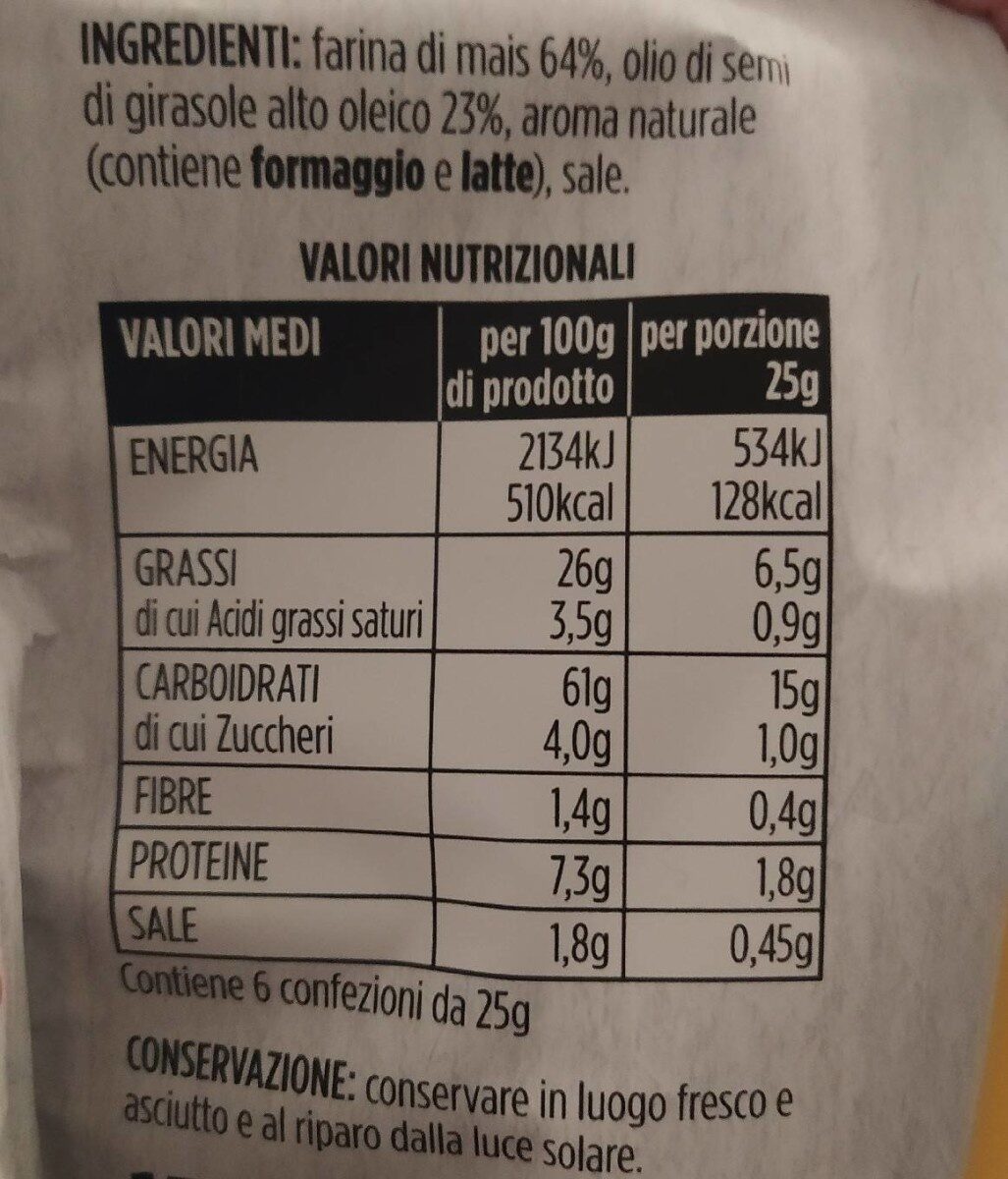 Croccantini di mais - Valori nutrizionali
