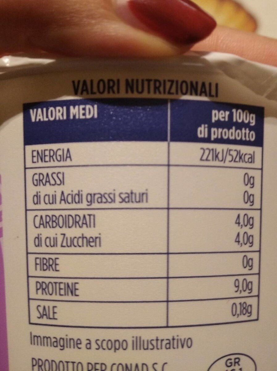 Yogurt greco bianco 0% - Valori nutrizionali