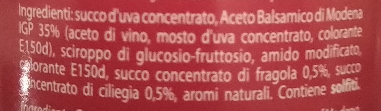 Glassa all'"aceto balsamico di Modena IGP" con ciliegia e fragola - Zutaten - it