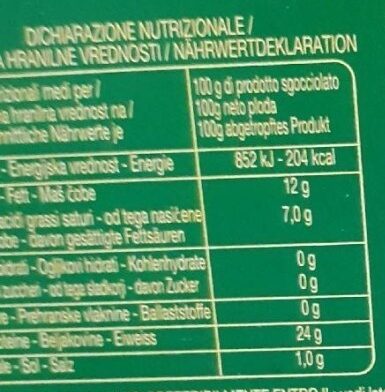 Sardine all'olio vegetale - Valori nutrizionali