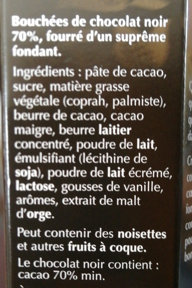 Lindor - Ingredients - fr