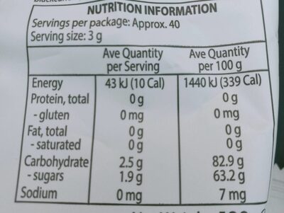Sour Wrigglers - Nutrition facts