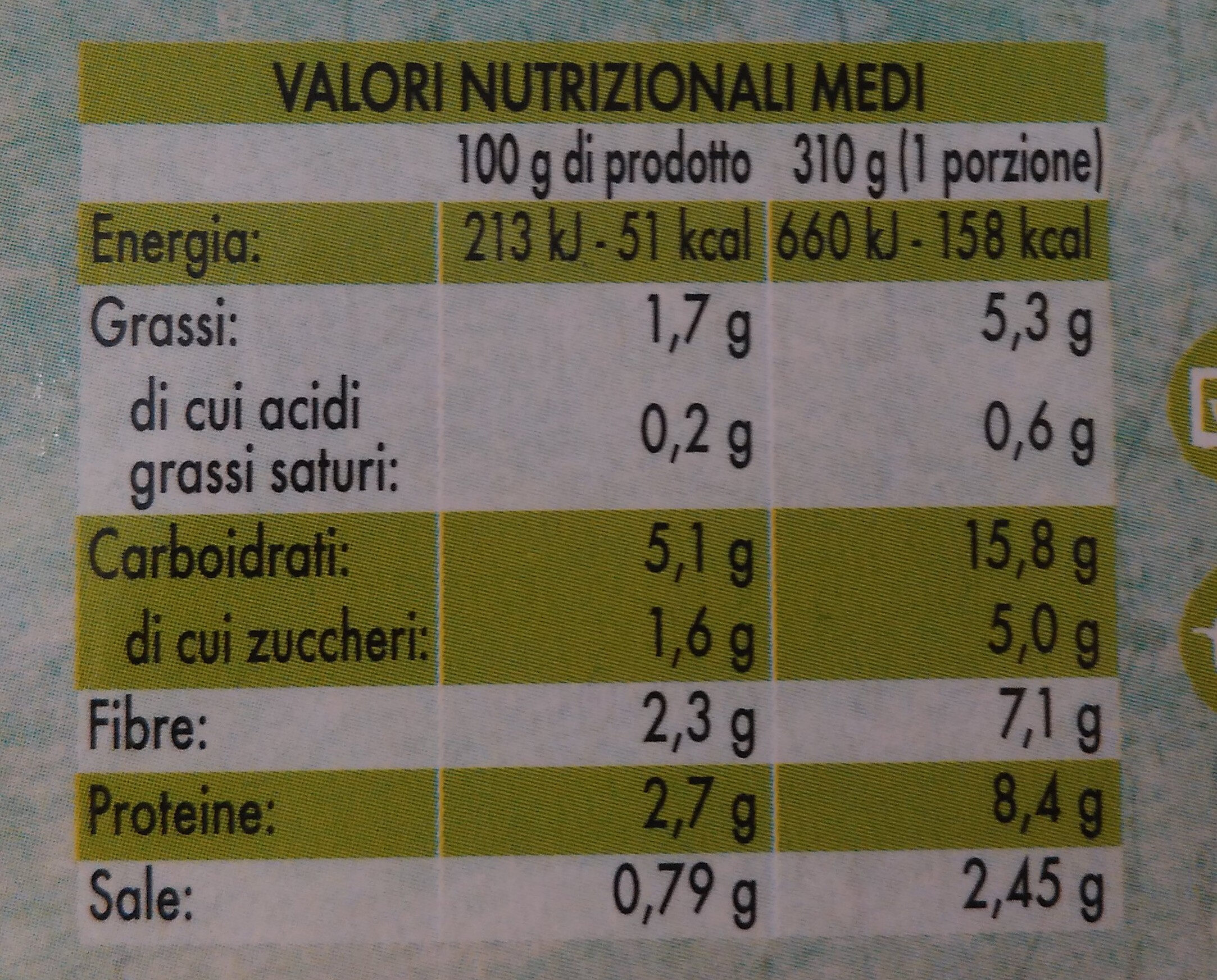 Passato di verdure bio - Voedingswaarden - it