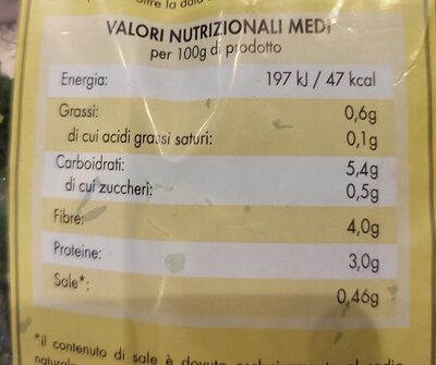 Cavolo nero - Nutrition facts - it