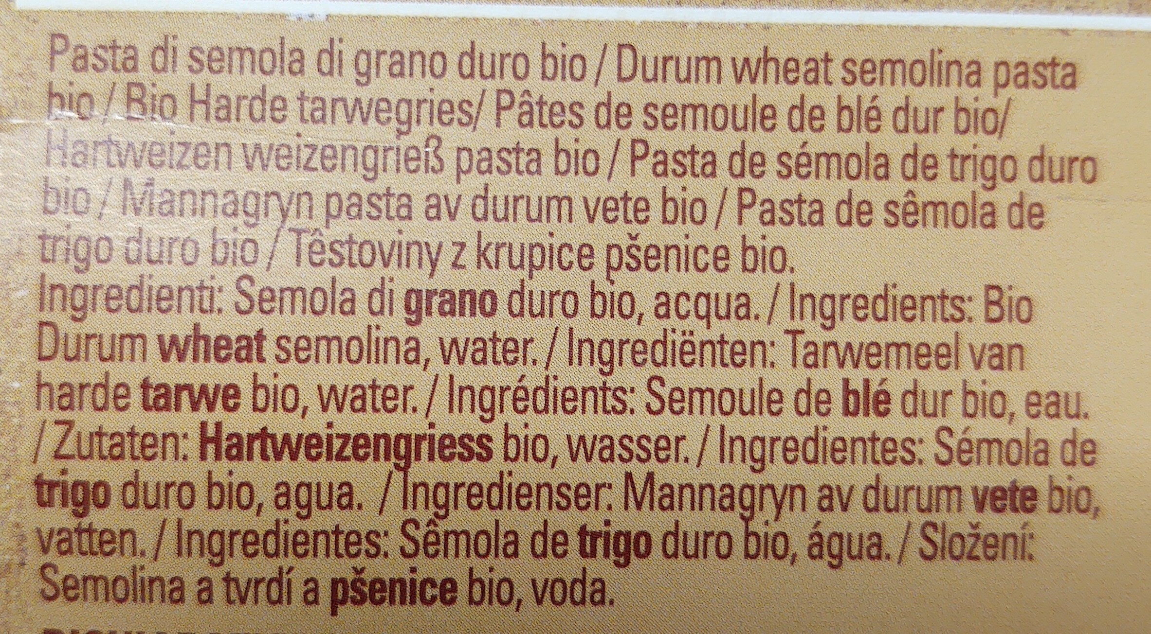 Spaghettoni Bio - Ingredients - it