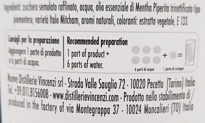 Sciroppo menta - Ingredients - it