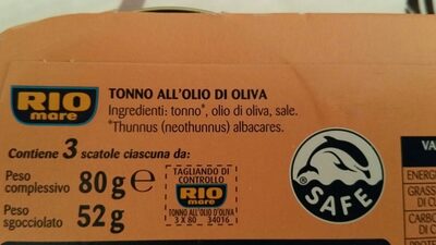 Tuno in Olive Oil - Ingrédients