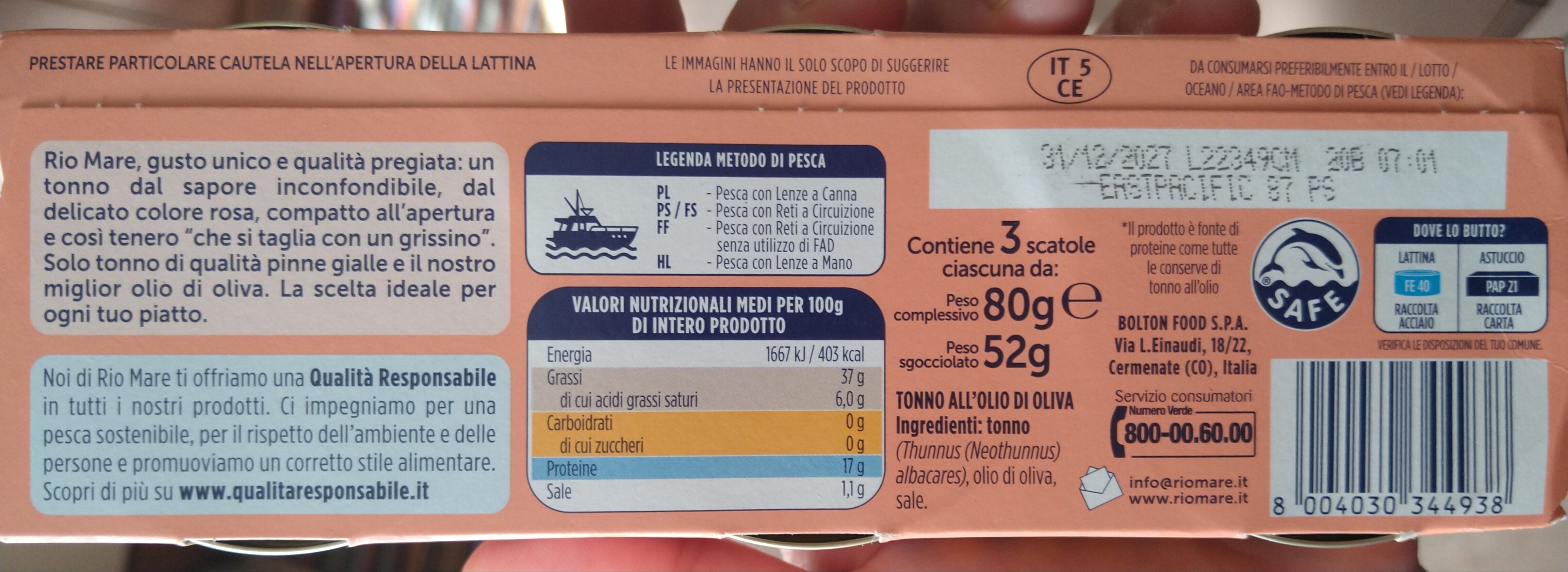 Tuno in Olive Oil - Ingredienti
