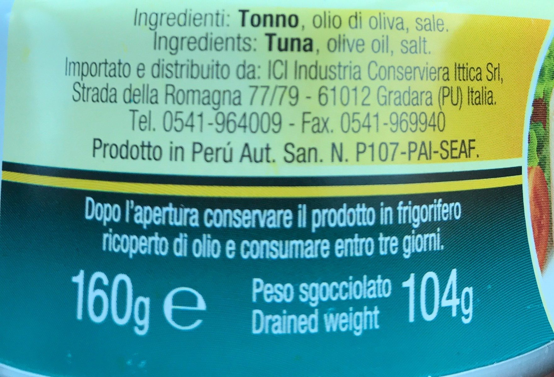 Tonno - Ingredienti - fr