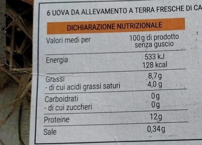 Uova fresche - Nutrition facts - it