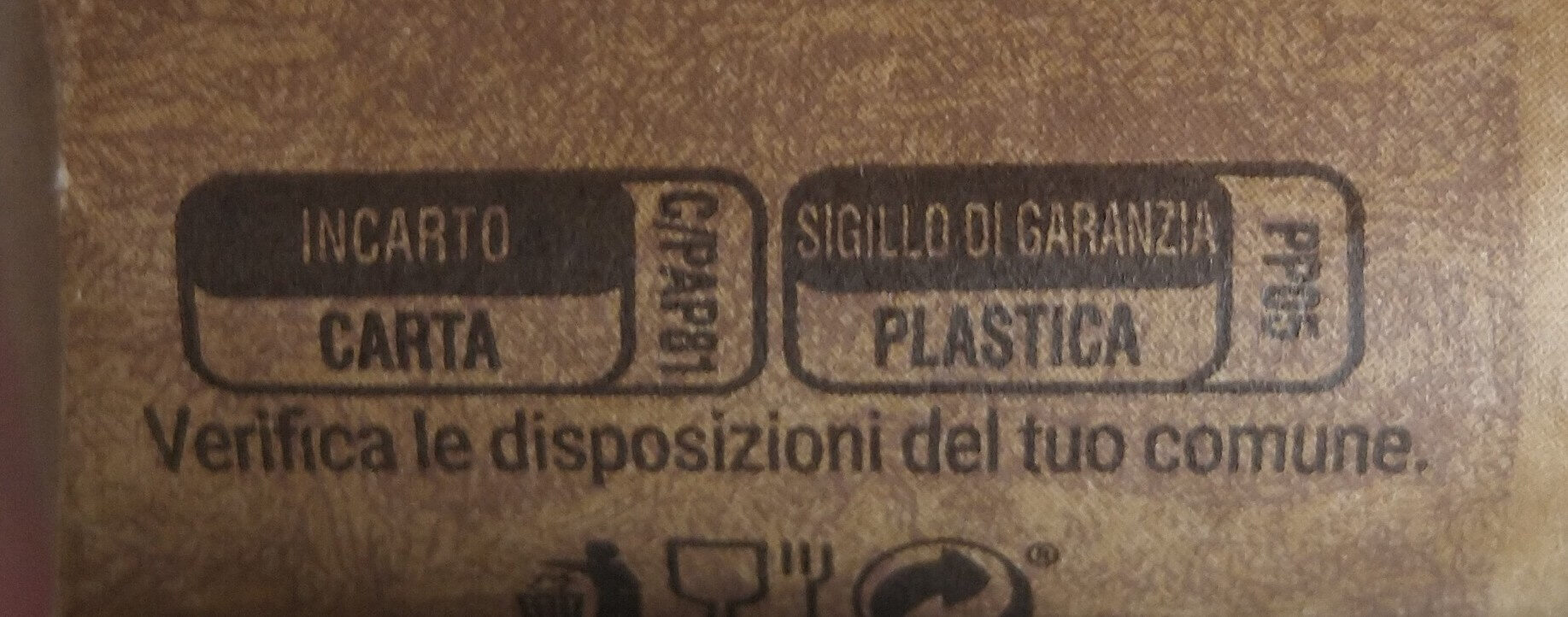 Паста от пълнозърнест грис от твърда пшеница - Istruzioni per il riciclaggio e/o informazioni sull'imballaggio
