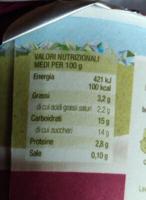Yogurt extra cremoso frutti di bosco - Valori nutrizionali