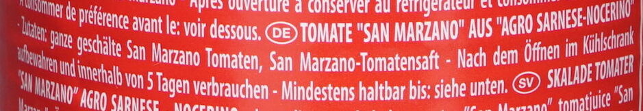 Pomodoro San Marzano Dell'Agro Sarnese-Nocerino D.O.P., 400 g - Zutaten