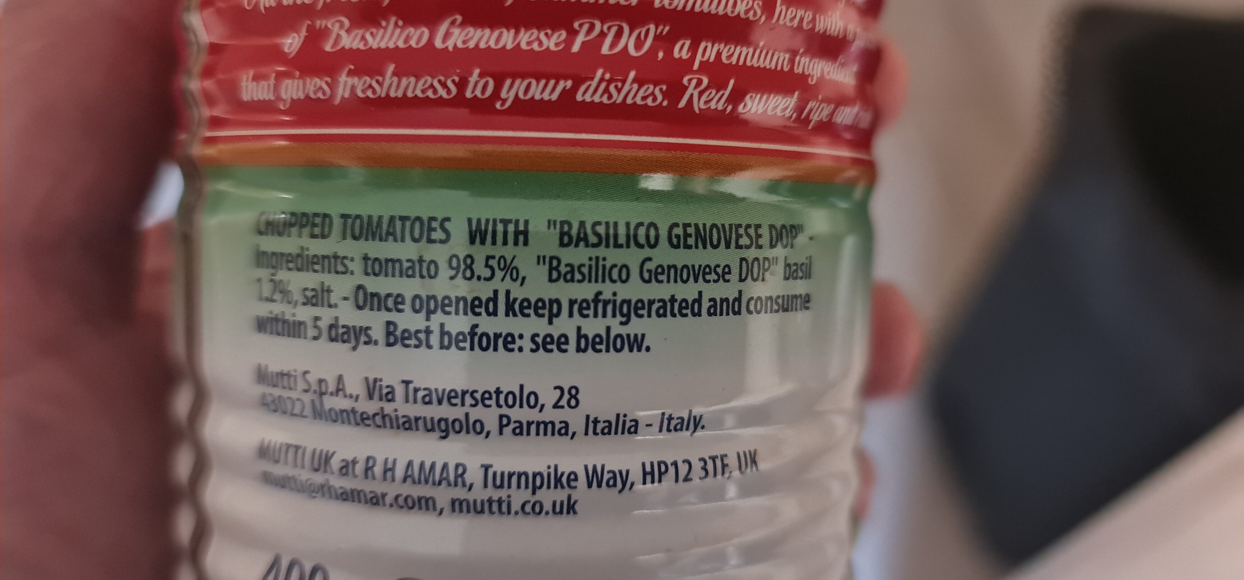 Tomatenfruchtfleisch mit Basilikum - Ingredients