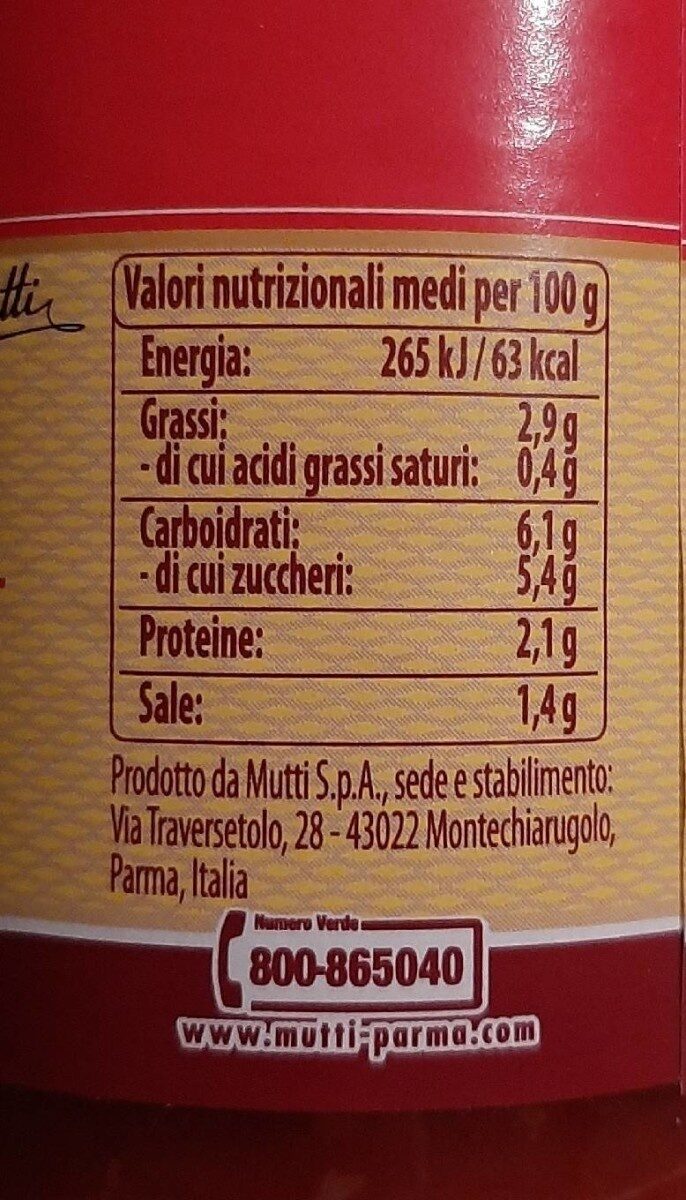 Salsapronta Decisa - Nutrition facts - fr